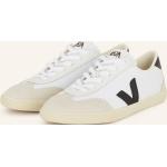 Hellgraue Veja Volley Nachhaltige Low Sneaker aus Leder für Damen Größe 37 