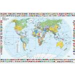 Blaue Veloflex Weltkarten mit Weltkartenmotiv aus Kunststoff 