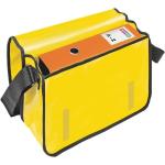 Gelbe Veloflex Planentaschen mit Klettverschluss aus LKW-Plane mit Handyfach 