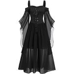 Schwarze Maxi Rockabilly-Kostüme für Damen Größe S 