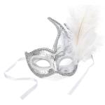 Silberne Buttinette Venezianische Masken mit Glitzer für Damen 