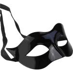 Schwarze Unifarbene Venezianische Masken für Herren Einheitsgröße 