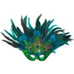 Türkise Buttinette Venezianische Masken mit Pailletten für Damen 