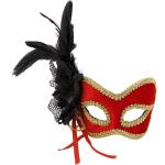 Reduzierte Rote Blumenmuster Buttinette Venezianische Masken aus Samt 