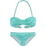 Melierte VENICE BEACH Bandeau-Bikinis mit Meer-Motiv aus Polyamid für Damen 