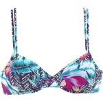 Marineblaue VENICE BEACH Bikini-Tops mit Meer-Motiv für Damen Größe S 