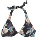 Cremefarbene Blumenmuster Nachhaltige Bikini-Tops aus Polyamid mit Bügel für Damen Größe L 