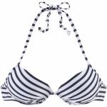 Marineblaue Neckholder-Bikinis mit Meer-Motiv mit Bügel für Damen 