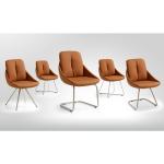 Anthrazitfarbene Venjakob Freischwinger Stühle matt aus Leder Breite 50-100cm 