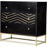 Schwarze Motiv Art Deco Kleinmöbel aus Holz mit Schublade Breite 50-100cm, Höhe 50-100cm, Tiefe 0-50cm 