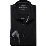 Schwarze Unifarbene Langärmelige VENTI Kentkragen Hemden mit Kent-Kragen aus Baumwolle für Herren Größe XXL 