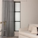 Dunkelgraue Mediterrane Gardinen & Vorhänge aus Stoff transparent 