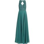 Grüne Unifarbene Elegante Ärmellose Vera Mont Maxi V-Ausschnitt Lange Abendkleider mit Reißverschluss aus Chiffon enganliegend für Damen Größe 4 XL 