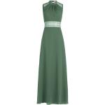 Grüne Elegante Ärmellose Vera Mont Maxi Stehkragen Lange Abendkleider mit Reißverschluss aus Chiffon für Damen Übergrößen 