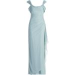 Mintgrüne Unifarbene Elegante Vera Mont V-Ausschnitt Festliche Kleider mit Glitzer mit Reißverschluss für Damen Größe M 