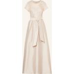 Cremefarbene Kurzärmelige Vera Mont Mini Kurze Abendkleider mit Pailletten mit Reißverschluss aus Polyester für Damen Größe XL 