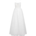 Weiße Bestickte Elegante Ärmellose Abendkleider rückenfrei mit Glitzer für Damen Größe M 