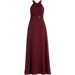 Rote Unifarbene Ärmellose Vera Mont Maxi Lange Abendkleider mit Reißverschluss aus Chiffon für Damen Größe M 