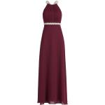 Rote Unifarbene Ärmellose Vera Mont Maxi Lange Abendkleider mit Reißverschluss aus Chiffon für Damen Größe M 