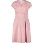 Reduzierte Pinke Blumenmuster Elegante Vera Mont V-Ausschnitt Kleider A-Linie mit Reißverschluss für Damen Größe S 