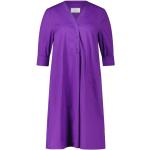 Lila 3/4-ärmelige Vera Mont V-Ausschnitt Shirtkleider aus Baumwollmischung für Damen Größe XS 