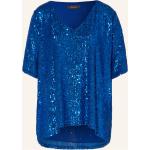 Blaue Vera Mont V-Ausschnitt Blusenshirts & Schlusen mit Pailletten aus Polyester für Damen Größe L für den für den Sommer 