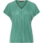 Grüne Unifarbene Casual Vera Mont V-Ausschnitt Blusentops mit Glitzer aus Satin für Damen Größe XL für den für den Sommer 