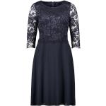 Blaue 3/4-ärmelige Vera Mont Chiffon-Abendkleider mit Reißverschluss aus Chiffon für Damen Größe L 