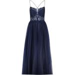 Blaue Elegante Vera Mont Maxi Herzförmige Lange Abendkleider mit Perlen mit Reißverschluss für Damen Größe L 