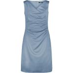 Graue Ärmellose Vera Mont Maxi V-Ausschnitt Lange Abendkleider mit Reißverschluss aus Satin enganliegend für Damen Größe M 