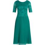 Grüne Unifarbene Halblangärmelige Vera Mont Midi Chiffon-Abendkleider mit Reißverschluss aus Chiffon für Damen Größe 4 XL 