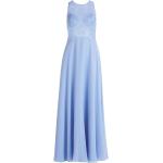 Blaue Elegante Ärmellose Vera Mont Chiffon-Abendkleider mit Glitzer aus Chiffon für Damen Größe S 