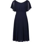 Blaue Kurzärmelige Vera Mont Chiffon-Abendkleider aus Chiffon für Damen Größe S 