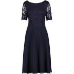 Reduzierte Blaue Vera Mont Midi Chiffon-Abendkleider aus Chiffon für Damen Größe M 