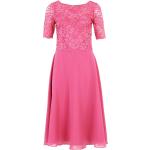 Pinke Halblangärmelige Chiffon-Abendkleider aus Chiffon für Damen Größe L 