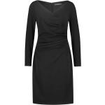 Reduzierte Schwarze Unifarbene Langärmelige Vera Mont V-Ausschnitt Cocktailkleider mit Reißverschluss aus Jersey enganliegend für Damen Größe 5 XL 