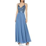 Reduzierte Blaue Bestickte Vera Mont Maxi V-Ausschnitt Lange Abendkleider für Damen Größe L 