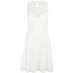 Weiße Elegante Ärmellose Vera Mont Abendkleider rückenfrei aus Chiffon für Damen Größe M 
