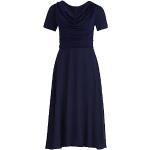 Dunkelblaue Kurzärmelige Vera Mont Wasserfall-Ausschnitt Festliche Kleider für Damen Größe XL 