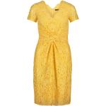 Gelbe Vera Mont V-Ausschnitt Spitzenkleider mit Reißverschluss enganliegend für Damen Größe L 