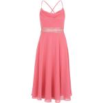 Reduzierte Pinke Unifarbene Elegante Ärmellose Vera Mont Midi Wasserfall-Ausschnitt Chiffon-Abendkleider aus Chiffon für Damen Größe M 