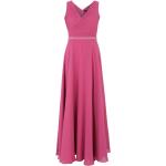 Pinke Elegante Ärmellose Vera Mont Maxi V-Ausschnitt Lange Abendkleider aus Chiffon für Damen Größe 4 XL 