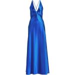 Reduzierte Blaue Elegante Ärmellose Vera Mont Maxi V-Ausschnitt Lange Abendkleider mit Reißverschluss aus Jersey für Damen Übergrößen für Partys 