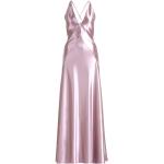 Reduzierte Lila Ärmellose Vera Mont Maxi V-Ausschnitt Lange Abendkleider mit Reißverschluss aus Jersey für Damen Übergrößen für Partys 