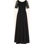 Schwarze Kurzärmelige Vera Mont Mini V-Ausschnitt Kurze Abendkleider mit Reißverschluss aus Spitze für Damen Größe M für den für den Winter 
