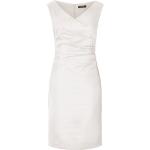 Weiße Ärmellose Vera Mont Mini V-Ausschnitt Minikleider & kurze Kleider mit Reißverschluss aus Satin enganliegend für Damen Größe XL 