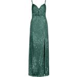 Reduzierte Grüne Melierte Ärmellose Vera Mont Maxi V-Ausschnitt Lange Abendkleider mit Pailletten mit Reißverschluss für Damen Größe S 