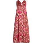 Pinke Casual Ärmellose Midi V-Ausschnitt Sommerkleider für Damen Größe L für den für den Sommer 