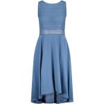 Blaue Vera Mont Midi Abendkleider A-Linie mit Reißverschluss aus Spitze für Damen Größe M 
