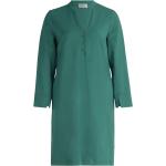 Grüne Unifarbene Langärmelige Tunika-Kleider für Damen Größe S 